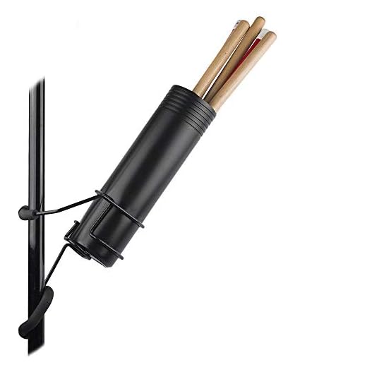 String Swing Drum Stick Holder - Stagehand Drumstick Container Bag Holds up to 8 Pairs of Zildjian Vic Firth ARLX and Vater Drumsticks - Two Clamps Attach Securely to Microphone & Cymbal Pole