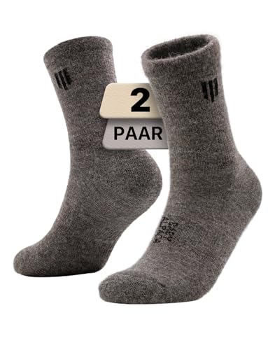 Juclise Alpakawolle Micro Crew Wandersocken, mittelschwer, feuchtigkeitsableitend, gegen Blasenbildung, gepolstert(DE,38-42,Kamelgrau)