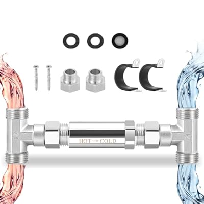 304 Stainless Steel Bypass Valve for Instant Hot Water Recirculation System, Great Replacement for the Old Plastic Version, 104?, No Leakage, Detachable Filter