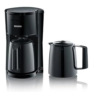 SEVERIN Filterkaffeemaschine mit 2 Thermokannen, Kaffeemaschine für bis zu 8 Tassen je Kanne, Filtermaschine mit 2 Isolierkannen, schwarz, KA 9307