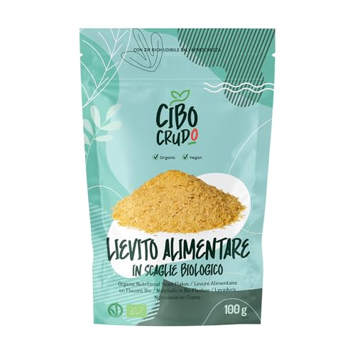 Lievito Alimentare in Scaglie Secco e Biologico - 100 g. Naturalmente Senza Glutine Lattosio e Agenti Lievitanti. Lievito Nutrizionale Crudo da usare come Condimento o Sostituto Lievito di Birra.