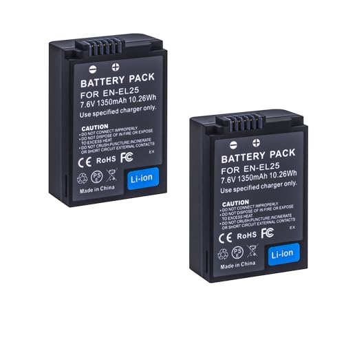 ANCBD 2-Pack EN-EL25 EN-EL25A Batteries Compatible with Nikon Z30 Z50 ZFC Cameras 4241 ENEL25 EN-EL25A Battery High Capacity
