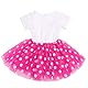 FYMNSI Kleinkinder Baby Mädchen Mein 3. Geburtstag Kleid Kurzarm Tutu Tüllkleid Gepunktet Rock mit Pailletten Schleife A-linie Prinzessin Partykleid Fotoshooting Outfit Kostüm Rose 3 Jahre