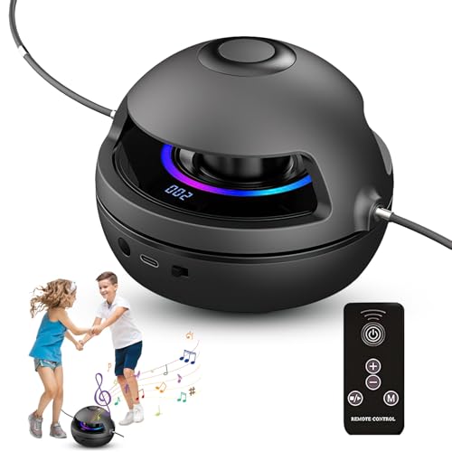 Kinder Smartes Springseil, Automatisches Elektronisches Springseil mit Fernbedienung, 10 Stufen Geschwindigkeit, LED Display Zähler, Bluetooth Musik, Trainingsgerät für Kinder und Erwachsene (Schwarz)
