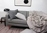 jilda-tex Wohn- Kuscheldecke Felloptik Rabbit Deluxe 750 GSM 150x200 cm Kunst-Felldecke (Nerzfell)