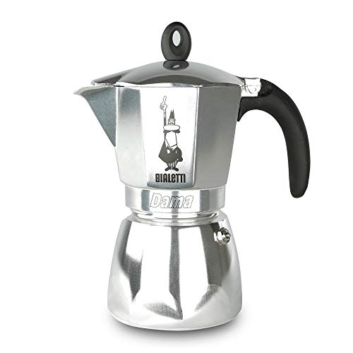 Bialetti Moka Dama Caffettiera, Alluminio, Argento, 6 Tazze