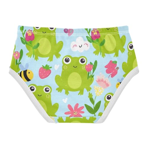 Fancy Girls Underwear Toddlers 2t Cotton Panties Little Girl Cute Cartoon Green Frogs Blue Briefs Girls Undies2