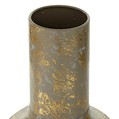 Vase métal Deco 79 or gris blanc grand format pour déco intérieure - 6
