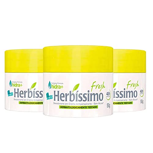 Kit Desodorante Creme Herbíssimo Fresh 55g - 3 Unidades | Amazon