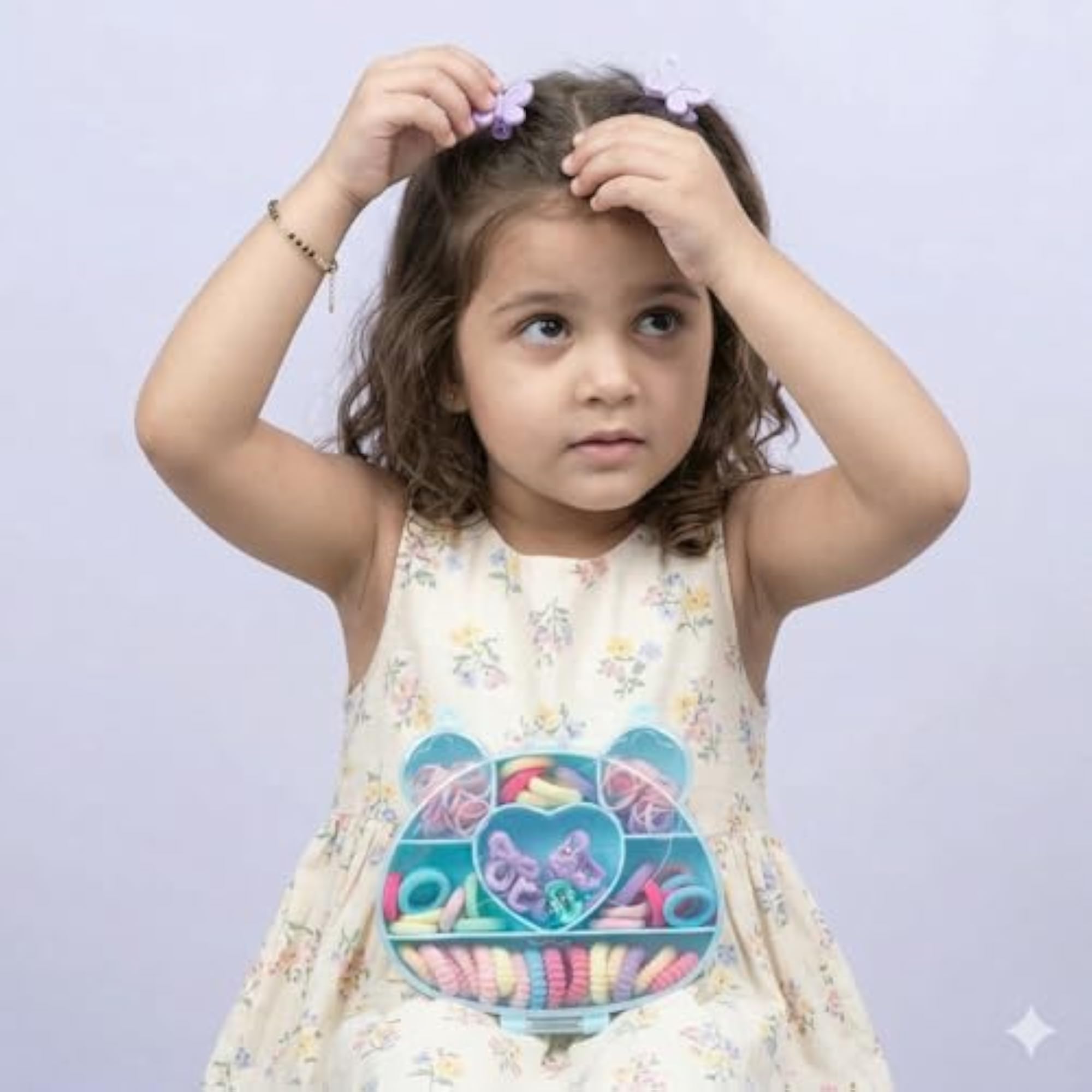Kids' Colourful Hair Accessories Set with Transparent Purse
