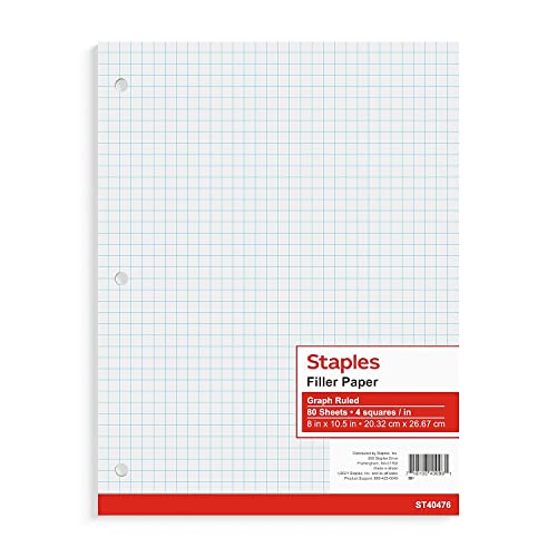 Grampos 509651 Papel de enchimento com pauta gráfica 20,32 cm x 25,4 cm