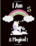 I am 5 & Magical!: Cute Happy Birthday 5 Years Old Unicorn Journal Notebook for Kids, Birthday...