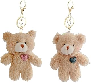 2 Pcs Plush Keychain Set, 5 In Teddy Bear Gift, Adorable Brown Bears for Bags And Purses Perfect As A Soft Toys Plush Toys... Price In India