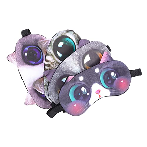 TOVINANNA 4 個 目隠し 作業用アイカバー リラクゼーション スリープ 睡眠用アイパッチ 快適なアイシェード 睡眠用アイ 遮光 Colorful コットン
