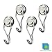 Uncluttered Designs Mighty Magnet Swivel Hooks, Ultra Heavy Duty Strong Neodymium Magnetic Hooks (30 lb, 4 Pack)