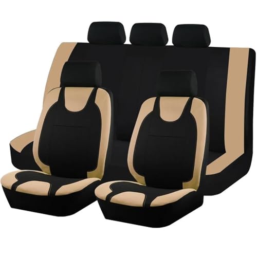 Housses de siège voiture beige en polyester respirant set complet universel