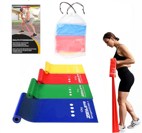 zenlete Fitnessbänder 4er Set 2 m lang – Widerstandsbänder Muskelaufbau, Yoga, Pilates & Physiotherapie, Original Fitness-Band Gymnastikband, extra langes Trainingsband mehr Bewegungsfreiheit zenlete Fitnessbänder 4er Set 2 m lang – Widerstandsbänder Muskelaufbau, Yoga, Pilates & Physiotherapie, Original Fitness-Band Gymnastikband, extra langes Trainingsband mehr Bewegungsfreiheit
