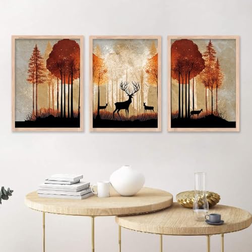 Image of kotart Paintings Modern Art Wall Decor Framed Wall Painting for Living Room, Bedroom - Framed Wall Decor Paintings with Frame - Painting for Wall Decoration Set of 3-D (Art 7, 19x25 inch)