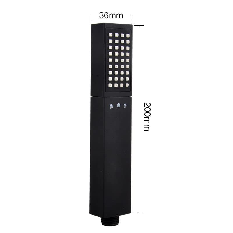 Pommeau de douche carré anti-gaspillage d'eau 3 jets réglables noir mat - 2