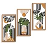 TOWEBOORY 3 Piezas Escultura de Pared en Madera, Entrada u Oficina