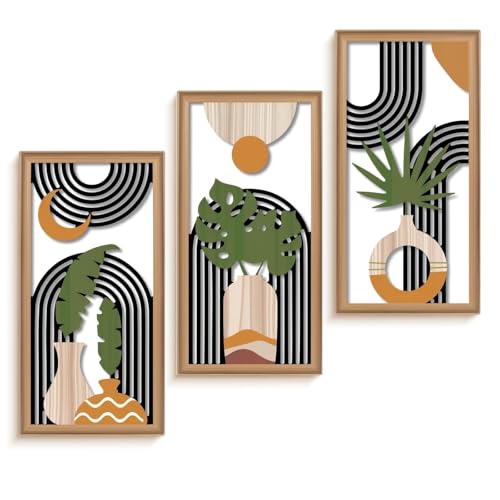 Toweboory 3 Piezas Escultura De Pared En Madera, Marco De Madera Cuadro Moderno Boho Bohemia Decoracion Pared Decoración De Paredes De Madera Moderno Para Salón, Dormitorio, Entrada U Oficina Toweboory 3 Piezas Escultura De Pared En Madera, Marco De Madera Cuadro Moderno Boho Bohemia Decoracion Pared Decoración De Paredes De Madera Moderno Para Salón, Dormitorio, Entrada U Oficina