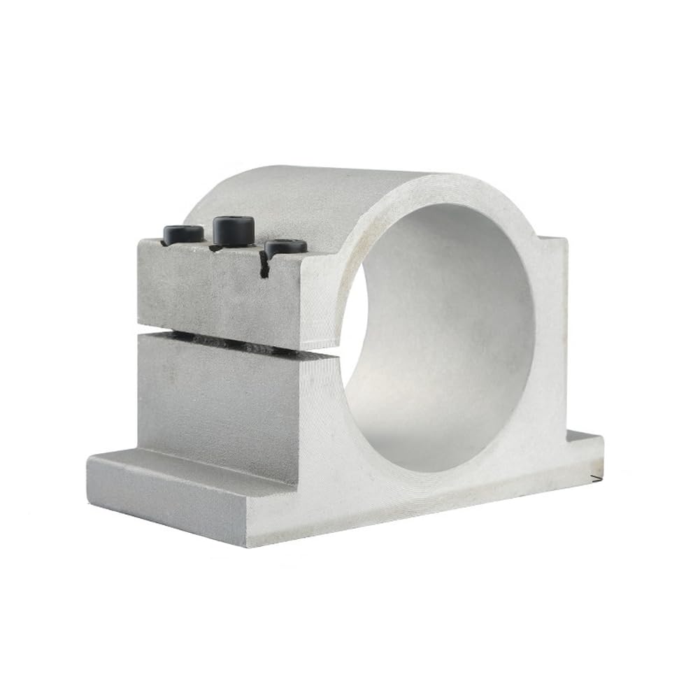 Base fissa in alluminio pressofuso per montaggio motore mandrino, anodizzata per staffa di fissaggio CNC con finitura sabbiata, argento 65 mm
