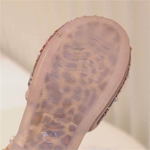 Toddler Baby Girl Shoes Breathable Shoes Bow Pearl Sandals Baby Girl Soft Shoe Cover Sandals for Toddler Size 4 Sandals (Pink, 7 Infant)3