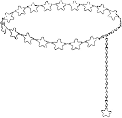 Long Tassel Waist Chain Belt for Women, Adjustable Metal Body Belly Belt Chain for Dress