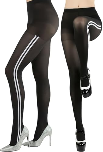 Image of ToBeInStyle Womens High Fashion Sheer Full Footed Vertical Stripe Tights