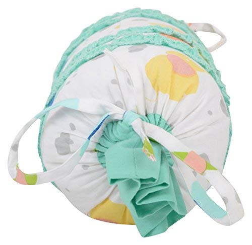 ACCENTHOME Baby Boy's and Baby Girl's Cotton Multi Print Bolsters (White, 35X12Cm Dia) - Set of 2 4