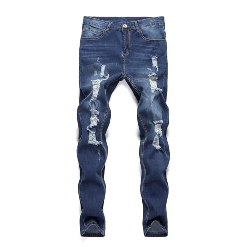 Men Classic Skinny Jeans High Rise Stretch Tapered Leg Denim Pants Slim Fit Solid Biker Moto Jean Trousers3