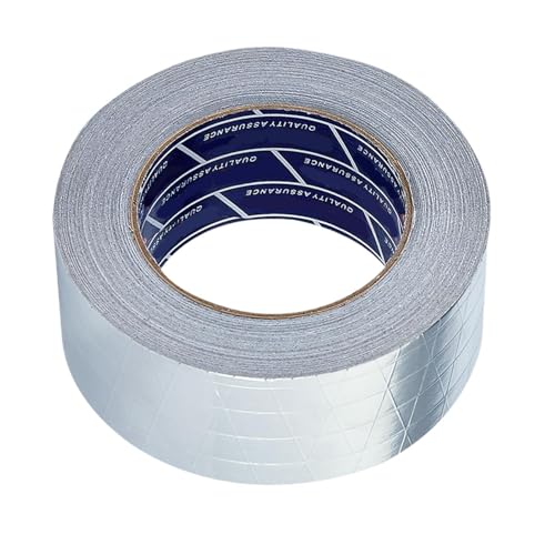 Hobngmuc Ruban adhésif en aluminium pour isolation | Barrière adhésive ignifuge | 50 mm x 20 m, pour systèmes,Réparation de Fuites, Protection Contre le Feu, Systèmes HVAC, Climatiseurs, Tuyaux d'Eau