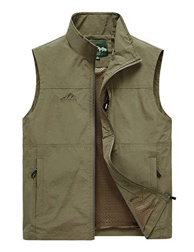 Image of Hixiaohe Mens Lightweight Vest Outerwear Casual Summer Outdoor Travel Vest for Hiking Fishing Golf Photo Work with Pockets