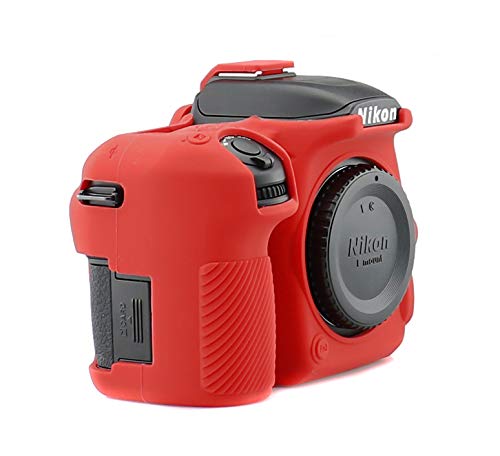 Custodia in silicone compatibile con Nikon D7500 CC2120b, Colore: rosso, Custodia per fotocamera