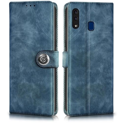 Image of WOW IMAGINE Shock Proof Flip Cover Back Case for Samsung Galaxy A20 | A30 | M10s (Magnetic Button Flip Case | Wallet Pockets & Stand | Leather Finish | Aquamarine)