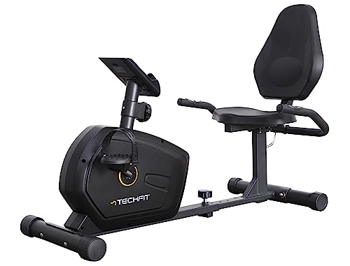 TechFit R400 Cyclette Orizzontale - 7 kg Sistema di Volano, Recumbent Ergometro Ideale per Allenamento di Recupero, con Sella Regolabile, Sensori a Impulsi e Monitor LCD