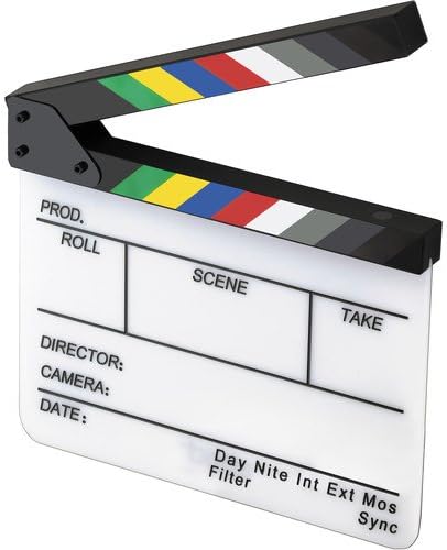 Elvid 7-Section Acrylic Production Slate with Color Clapper Sticks