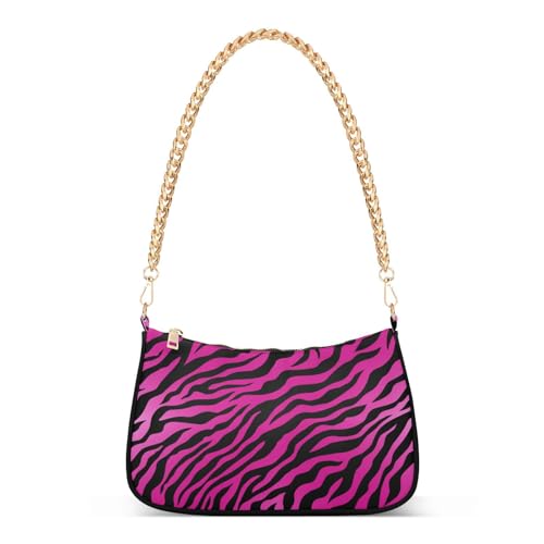 Shoulder Bag Zebra Skin Pink Black Women Clutch Handbag Shoulder Purch Boho Bag Date Chain Bag Tote Bag Spring Holiday Birthday Gift for Girlfriend, Wife, Lover