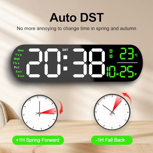 Reloj Digital de Pared con Pantalla LED 13.7 pulg miniatura 6
