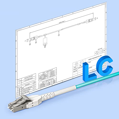 Image of OM3 LC to LC Armor Fiber Patch Cable, 15m /49ft Multimode Uniboot LC to LC Fiber Optic Cable, MMF, Duplex LC /UPC, 50 /125μm, Indoor Armored LSZH