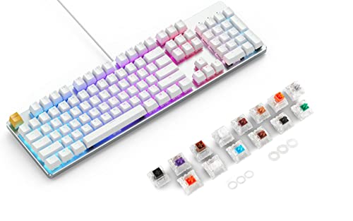 (Keyboard + Switch) Glorious GMMK Modular Mechanical Gaming Keyboard - Full Size (104 Key) + Glorious PC Gaming Race Keyboard Switch Sample Pack (Bundle)