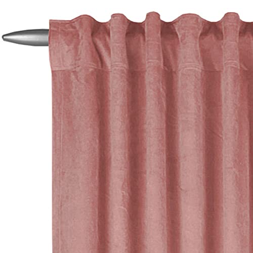 GardinenOutlet Glory Velvet Curtain with Tape or Hidden Tab Tops, Mauve, 96 x 53 Inches, W 53.1" x L 96.5" (1 Panels) - Image 3