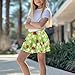 Qoiuvncy Girls' Cheerleading Skorts Ladybug Flower Athletic Skirts for Tennis Running Hiking Summer All-Match Skirt Hidden Pocket for 7-8 Years