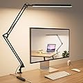 SKYLEO Led Desk Lamp - Desk Light for 31.5" Tall - 5 Color Modes X 11 Brightness Levels - Adjustable Swing Arm - Timmer & Memory Function - 12W Lamp for Desk - Black