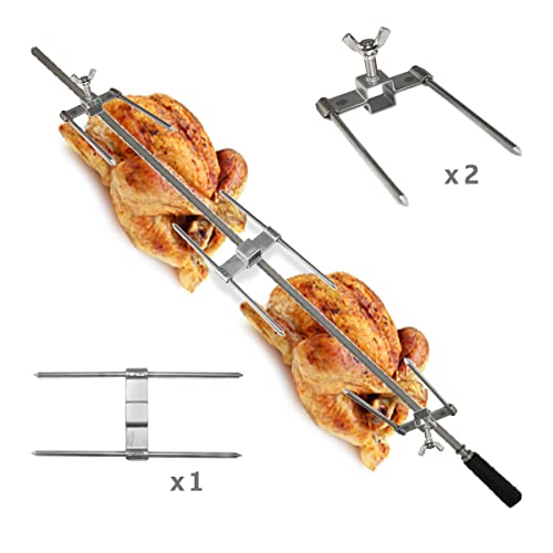 GOLDMAN SERVICE Steel Chicken Rotisserie Skewers Fork Utensil for Professional Grills Universal Replacement for 12mm Swords (3 Pieces) - Image 4