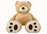 ✅QUALITÄT: Das hochwertig verarbeitete Kuscheltier in Form eines XXL Teddys in der Farbe braun hat eine Gesamtlänge von 160 cm. Hergestellt in der EU! Der Teddy ist aus besonders weichem kuscheligem Plüsch gearbeitet und extra robust und widerstandsfähig
