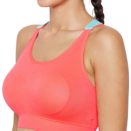 Image of Brachy Polycotton Padded Wire Free Push Up Racer Back Sports Bra for Women's /Girls (Gym,Yoga,Running,Workout) (Removable Pads) (28 to 34 Size)