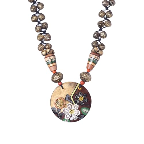 Image of AAKRITI ART CREATIONS Handcrafted Tribal & Brass Necklace Collection | Floral, Leaf & Elephant-Inspired Artisan Jewelry | Dhokra, Glass & Ethnic Statement Necklaces for Women
