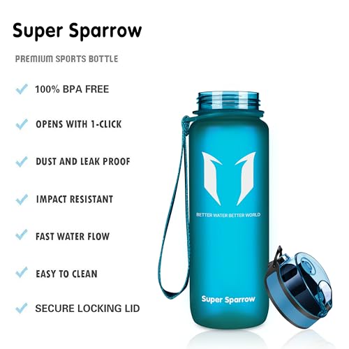 Super Sparrow Sports Water Bottle - 500ml - Non-Toxic BPA Free & Eco-Friendly Tritan Co-Polyester Plastic - For Running, Gym, Yoga, Outdoors and Camping - Image 2