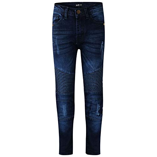 A2Z 4 Kids Pantalones Vaqueros Ajustados elásticos para niños, Estilo Casual y Corte Ajustado - Boys Jeans J501 Dark Blue 11-12